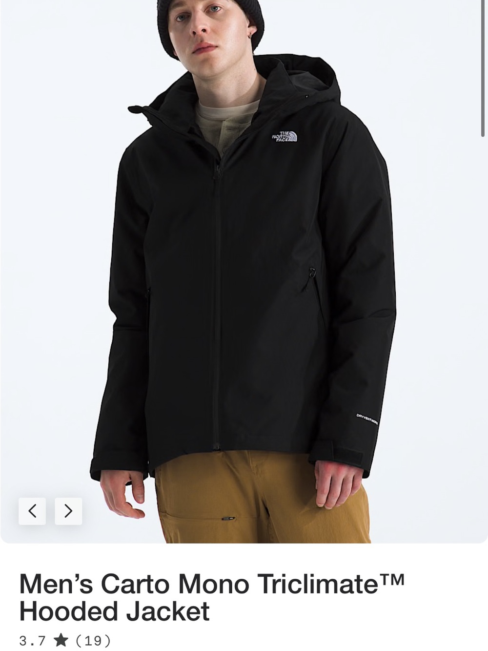 The North Face Men's Carto Mono Triclimate
Hooded Jacket - Picture 8 of 8